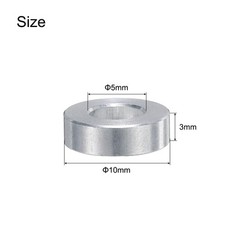 40pcs Aluminum Spacer 5mm Bore x 10mm OD x 3mm Length Screw Standoff Bushing