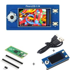 Raspberry Pi Pico Microcontroller Board Kit with 1.14″ IPS Screen USB Cable Pins