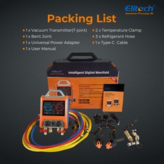 Elitech EMG-40V Intelligent Digital Manifold Kit 4 Valves Pressure Gauge Vacuum