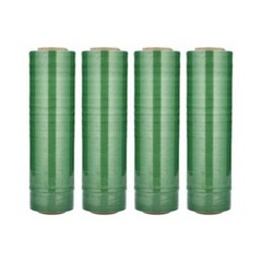 4 Rolls – Green 15″ x 1476′ Pre-Stretch Hand Plastic Shrink Wrap Film 30 Gauge