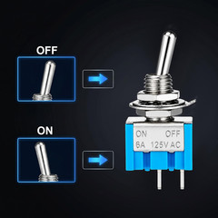 12 PCS Mini Toggle Switch, 2 Pin 2 Position Micro Rocker Switches, SPST