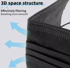 50-PCS Black Face Mask Mouth & Nose Protector Respirator Disposable Masks Black