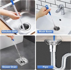 Double Ended Nylon Drain Brush (61″) & Sink Unblocker (17.7″) for Easy Cleaning