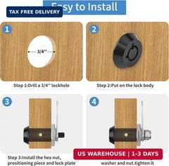 Harbor Freight Tool Cart Lock – Zinc Alloy (5/8 Inch 1 Pack-Black) – Hook Cam