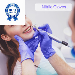 PEIPU Nitrile Gloves,Disposable Cleaning Medium (Pack of 100), Blue