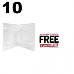 10 PREMIUM Clear Blu-Ray Double Cases 11MM **1-3 DAYS
