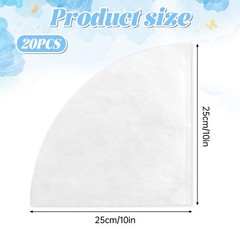 20 pcs 10 Inch Fryer Oil Filter, Non Woven Cooking Deep regular, White