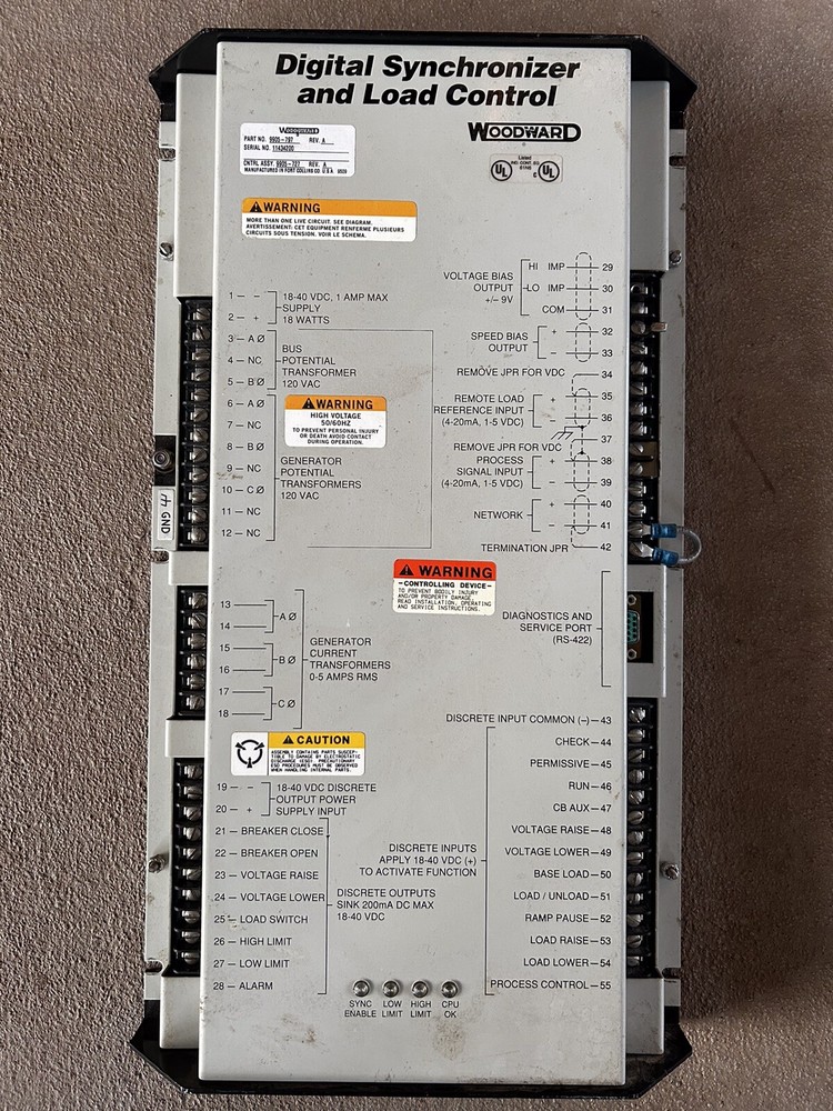 Woodward Digital Synchronizer and Load Control 9905-797US Rev. A Used