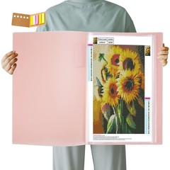 A3 Art Portfolios Case 40 Pages,Diamond Painting Storage Book,Pocket Protecto…