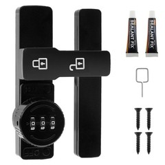 Flip Latch Lock With Combination 180° Swinging Door Lock No-drill AJ0N