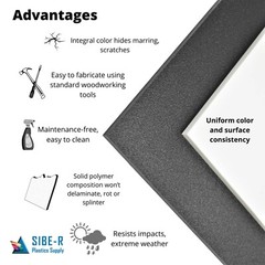 HDPE Natural Plastic Sheet 1/4″ x 12″ x 12″ (Milling, Machining, Lathe, CNC) ^