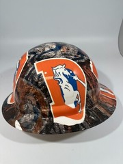 New Full Brim Hard Hat Custom Hydro Dipped OLD SCHOOL DENVER BRONCOS