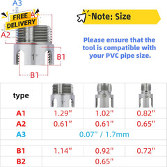 3 Pcs PVC Pipe Threader Kit Integrated Internal & External Pipe Thread Cutting T