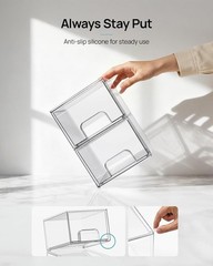 Stackable Plastic Storage Drawers Acrylic Makeup Organizer Bathroom Vanity Bins