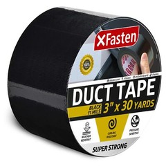 XFasten Super Strength Duct Tape, Black, 3″ x 30 Yards, Indoor and Outdoor Du…