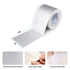 4″x16ft Aluminum Foil Butyl Tape Rubber- Waterproof RV Roof Repair Seal Patch