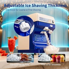 300LBS/H 500W Commercial Ice Shaver Electric Snow Cone Machine Ice Crusher