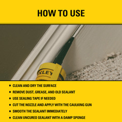 Stanley S501 Painter’s Choice Latex Caulk Pro Siliconized, 10.1oz 12Pk – White