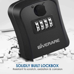 Lock Box, 4 Digits Combination Lockbox, Waterproof Outdoor Key Hider for Hous…