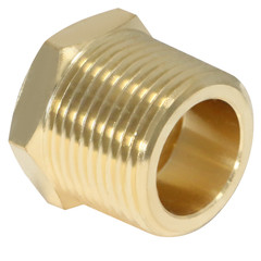 1) 3/4″ MALE X FEMALE 1/2″ NPT PIPE THREAD HEX REDUCER BUSHING – LEAD FREE BRASS