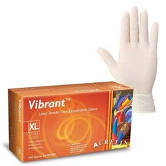 Aurelia Vibrant Latex Gloves: LARGE, CASE of 10×100/Bx. Powder-Free