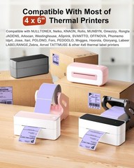 500PCS 4×6 Thermal Shipping Labels – Purple Fanfold Compatible with Rollo, MUNBY