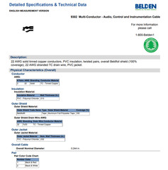 Belden 9302 0601000 Multi-Paired Cables 22AWG 2PR SHIELD 900ft Spool