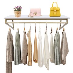 Gold Metal Garment Clothes Rack Clothing Rack Clothes Wall Shelf Hanger Display