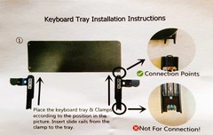 ACE Under Desk Keyboard and Mouse Pull Out Tray with C Clamps New