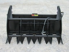 60″ Brush Root Rake Clam Grapple Attachment Fits Skid Steer Tractor Quick Attach