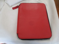 Shinola zip around genuine Leather tech portfolio case organizer red 7.5×10.5″