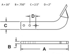 New, A&I Box Blade Scarifier shank w/ point as shown A-BSS2534C