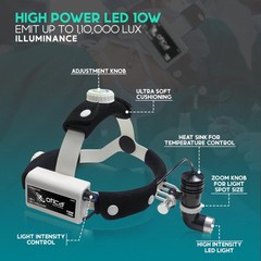 10 Watt ENT Surgical LED Headlight for Doctors Hospital and Multi Purpose (Ad…