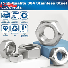 370 Pcs Metric Hex Nuts Assortment Kit, M2 M2.5 M3 M4 M5 M6 M8 M10 M12, 304 Stai
