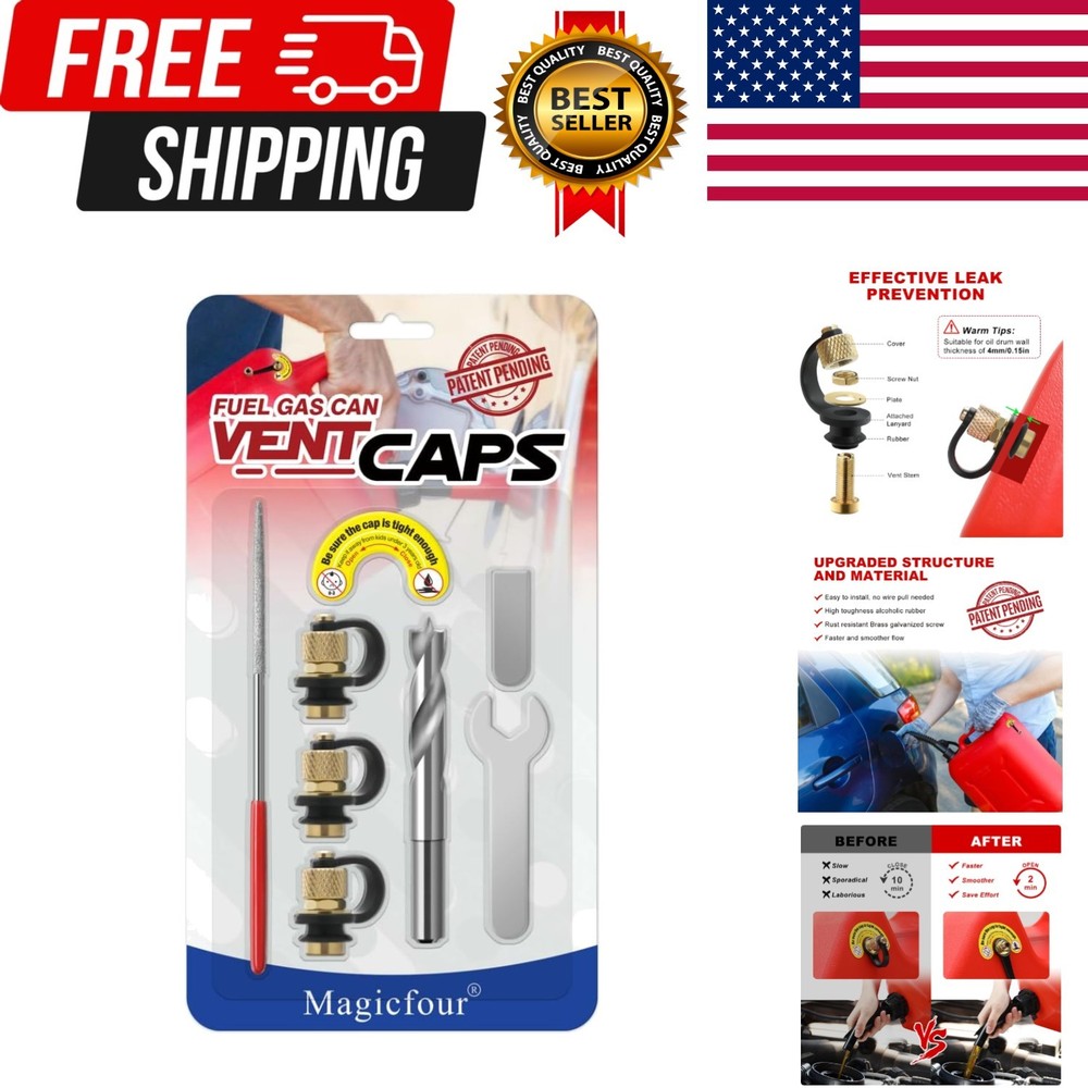 Magicfour Fuel Gas Can Vent Caps, 3 Pack Fuel Gas Tank Vent Caps Gas Can Replace
