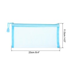 6Pcs Mesh Zipper Bags, B6 Travel Cases Nylon Makeup Pouches, Sky Blue