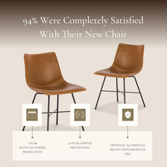 POLY & BARK Paxton Leather Dining Chairs – Set of 2 Modern Dining Room Chairs wi