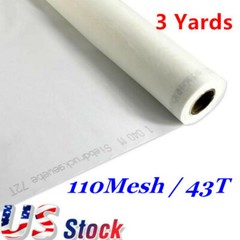 US Stock! 3 Yards Silk Screen Printing Mesh Fabric 110 43T / 110-108″ L