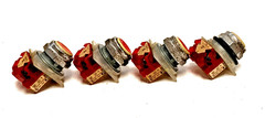 SQUARED D PUSH BUTTON TYPE: 9001, TYPE: KA-3 SER:J, RED (LOT OF 4)