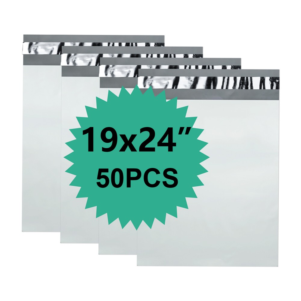 50 Poly 19×24 White Poly Mailers Shipping Envelopes Mailing Bags 2.5 Mil