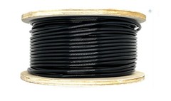 BLACK Vinyl Coated,1/8 – 3/16, 7×7 Cable: 25, 50, 100, 200, 250, 500, 1000 ft