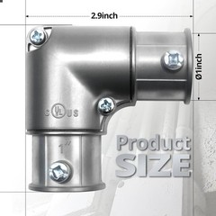 1 Inch 90 Degree EMT Pull Elbow, Zinc Die-Cast, 5-Pack