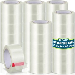 30 Rolls Strapping Tape Bulk 2 Inch X 60 Yards 5.5 Mil Fiberglass Filament Ta…