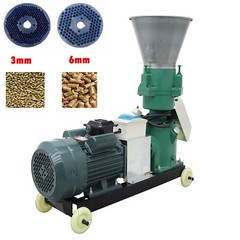 Animal Pellet Feed Mill Machine Food Granulator w/3mm&6mm Plate 3 Rollers 220V