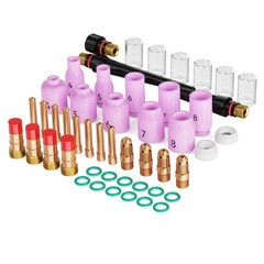 ARCCAPTAIN 49 Pcs TIG Welding Torch Accessories kit Alumina Nozzle Collets Body
