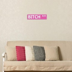 Retro Pink Tin Metal Sign – ‘BITCH BLVD’ – Bold Statement Decor for Home, Bar, o