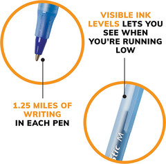 round Stic Xtra Life Blue Ballpoint Pens, Medium Point , 10-Count Pack