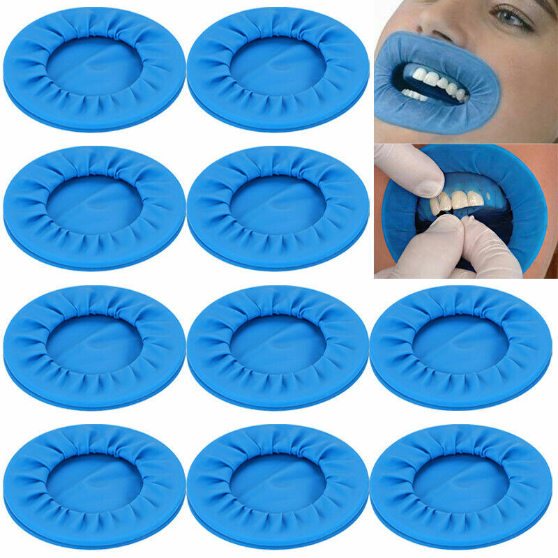 10pc Dental Soft Lip Dental Sterile Rubber Dam Cheek Retractor Mouth Opener Blue