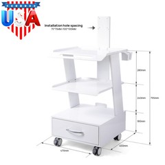 AZDENT Dental Mobile Cabinet Cart with Drawers /Tool Cart Trolley with Sockets