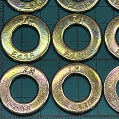 500- 5/16” F436 Structural Flat Washers Zinc Yellow, 11/16” O/D, 0.60” Thick